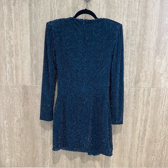 PEACE + LOVE - Embellished Teal Sequin Dress - Picture 2 of 8